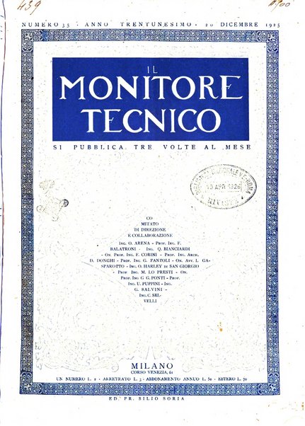 Il monitore tecnico giornale d'architettura, d'Ingegneria civile ed industriale, d'edilizia ed arti affini