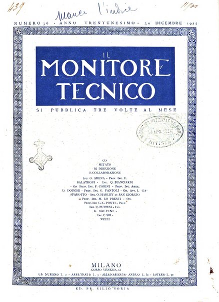 Il monitore tecnico giornale d'architettura, d'Ingegneria civile ed industriale, d'edilizia ed arti affini