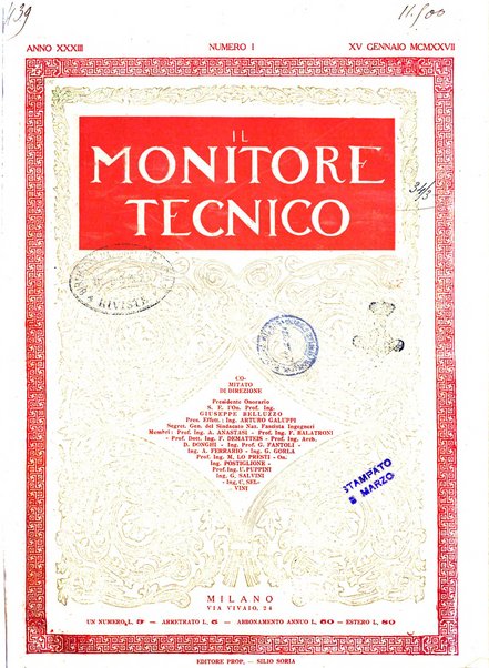 Il monitore tecnico giornale d'architettura, d'Ingegneria civile ed industriale, d'edilizia ed arti affini