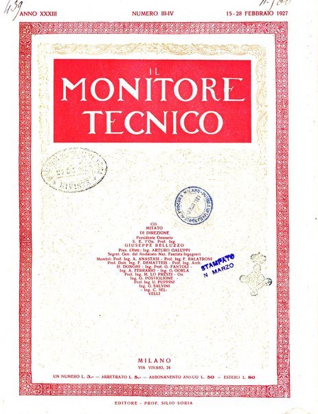 Il monitore tecnico giornale d'architettura, d'Ingegneria civile ed industriale, d'edilizia ed arti affini