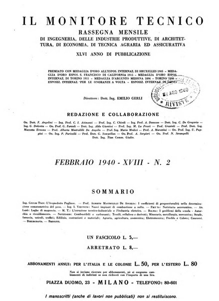 Il monitore tecnico giornale d'architettura, d'Ingegneria civile ed industriale, d'edilizia ed arti affini