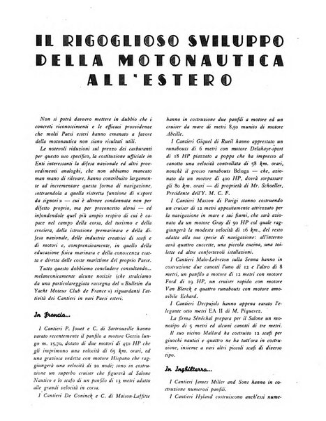 La motonautica italiana rivista ufficiale della reale Federazione italiana motonautica