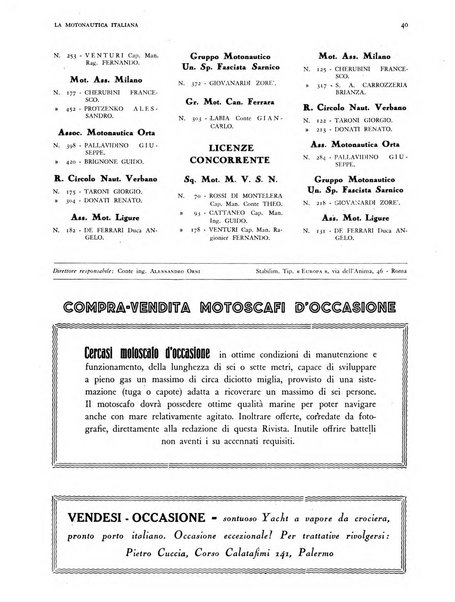 La motonautica italiana rivista ufficiale della reale Federazione italiana motonautica