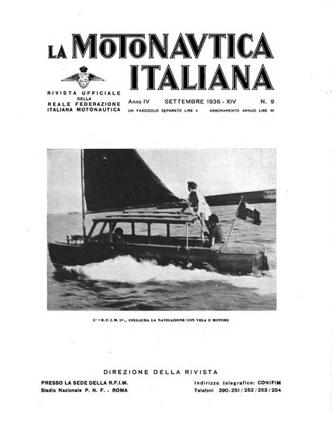 La motonautica italiana rivista ufficiale della reale Federazione italiana motonautica