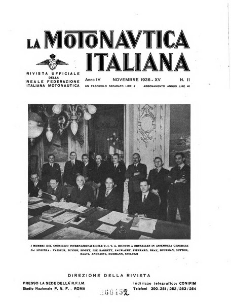 La motonautica italiana rivista ufficiale della reale Federazione italiana motonautica