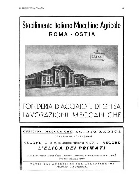 La motonautica italiana rivista ufficiale della reale Federazione italiana motonautica