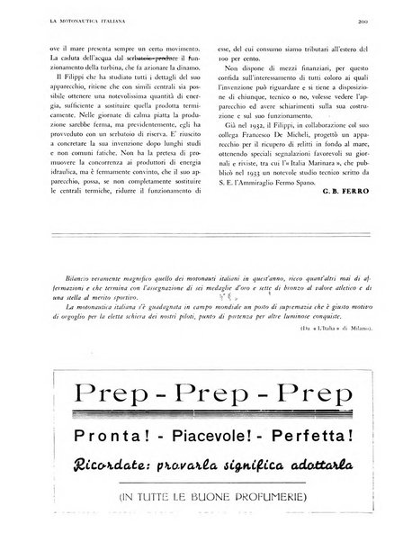 La motonautica italiana rivista ufficiale della reale Federazione italiana motonautica