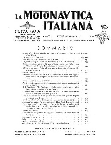 La motonautica italiana rivista ufficiale della reale Federazione italiana motonautica