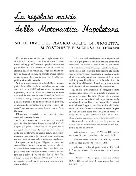 La motonautica italiana rivista ufficiale della reale Federazione italiana motonautica