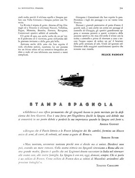 La motonautica italiana rivista ufficiale della reale Federazione italiana motonautica