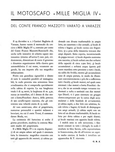 La motonautica italiana rivista ufficiale della reale Federazione italiana motonautica