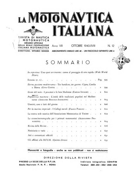 La motonautica italiana rivista ufficiale della reale Federazione italiana motonautica