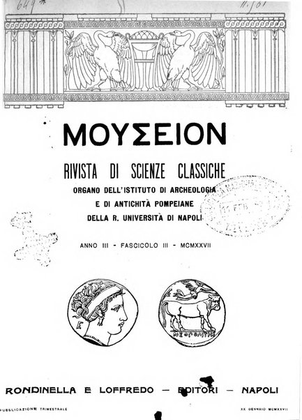 Mouseion rivista trimestrale di antichita