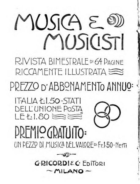 Musica e musicisti rivista illustrata bimestrale