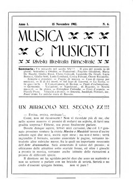 Musica e musicisti rivista illustrata bimestrale