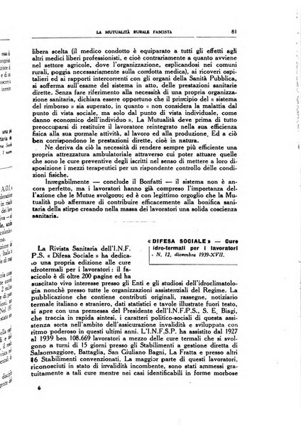 La mutualita rurale fascista rivista mensile della Federazione fascista mutue di malattia per i lavoratori agricoli