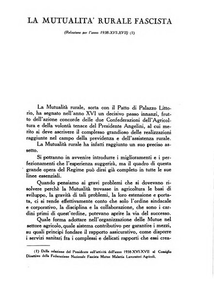 La mutualita rurale fascista rivista mensile della Federazione fascista mutue di malattia per i lavoratori agricoli