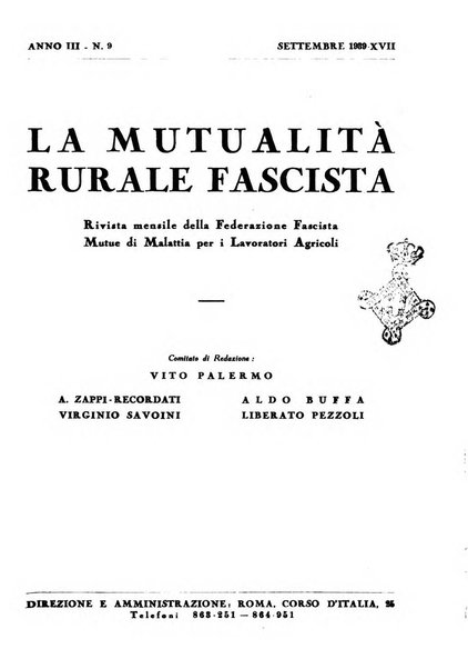 La mutualita rurale fascista rivista mensile della Federazione fascista mutue di malattia per i lavoratori agricoli