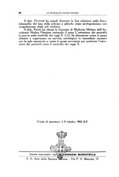 La mutualita rurale fascista rivista mensile della Federazione fascista mutue di malattia per i lavoratori agricoli