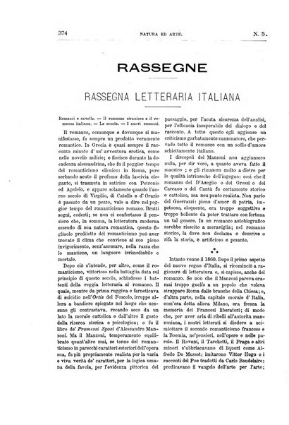 Natura ed arte rivista illustrata quindicinale italiana e straniera di scienze, lettere ed arti