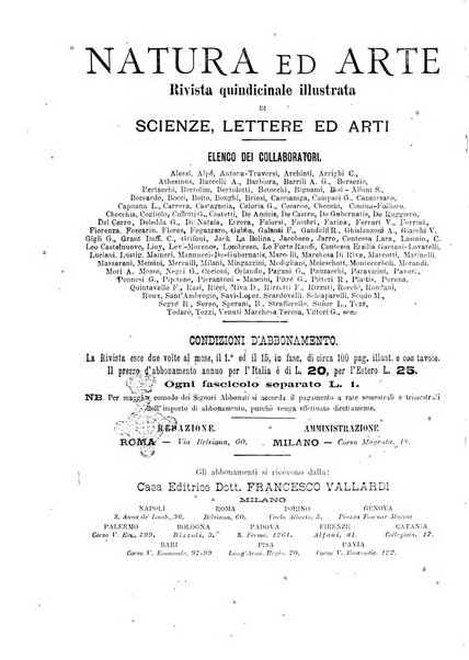 Natura ed arte rivista illustrata quindicinale italiana e straniera di scienze, lettere ed arti