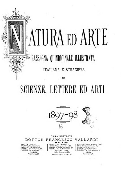 Natura ed arte rivista illustrata quindicinale italiana e straniera di scienze, lettere ed arti