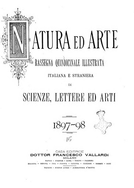 Natura ed arte rivista illustrata quindicinale italiana e straniera di scienze, lettere ed arti