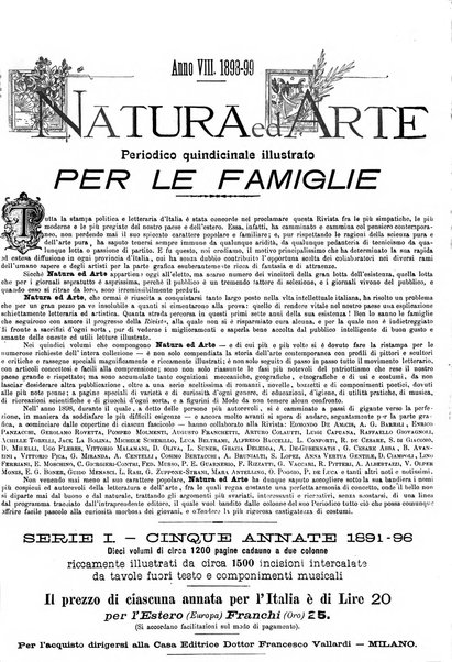 Natura ed arte rivista illustrata quindicinale italiana e straniera di scienze, lettere ed arti