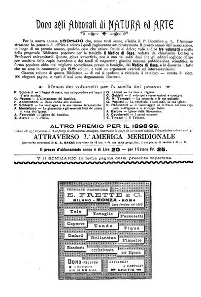 Natura ed arte rivista illustrata quindicinale italiana e straniera di scienze, lettere ed arti