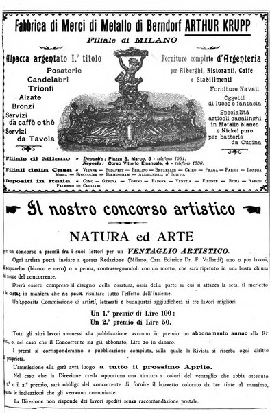 Natura ed arte rivista illustrata quindicinale italiana e straniera di scienze, lettere ed arti