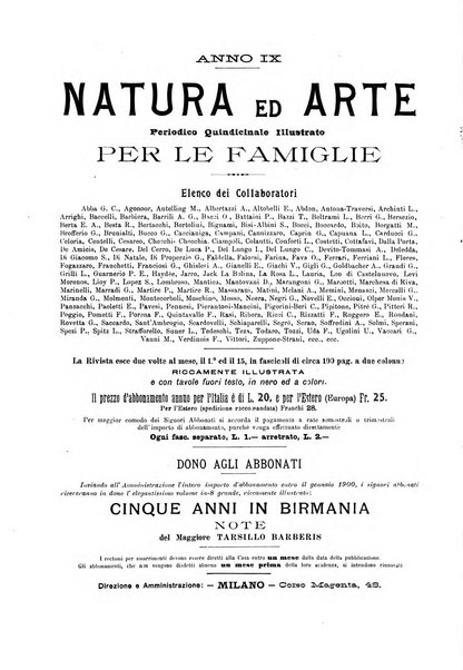 Natura ed arte rivista illustrata quindicinale italiana e straniera di scienze, lettere ed arti