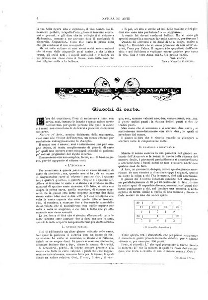 Natura ed arte rivista illustrata quindicinale italiana e straniera di scienze, lettere ed arti