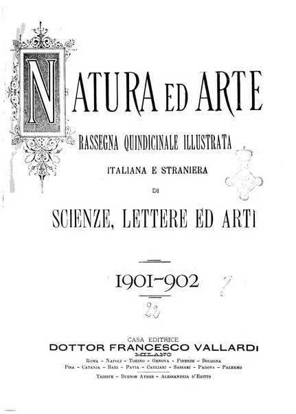 Natura ed arte rivista illustrata quindicinale italiana e straniera di scienze, lettere ed arti