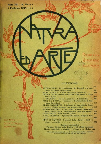 Natura ed arte rivista illustrata quindicinale italiana e straniera di scienze, lettere ed arti