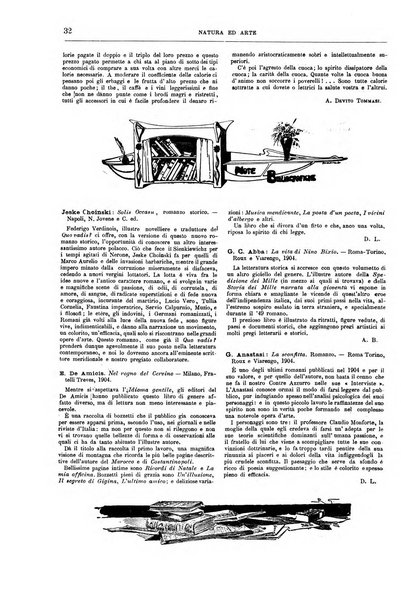 Natura ed arte rivista illustrata quindicinale italiana e straniera di scienze, lettere ed arti