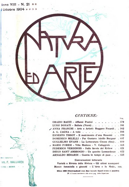 Natura ed arte rivista illustrata quindicinale italiana e straniera di scienze, lettere ed arti