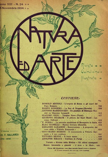 Natura ed arte rivista illustrata quindicinale italiana e straniera di scienze, lettere ed arti