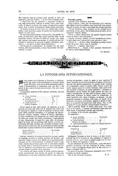 Natura ed arte rivista illustrata quindicinale italiana e straniera di scienze, lettere ed arti