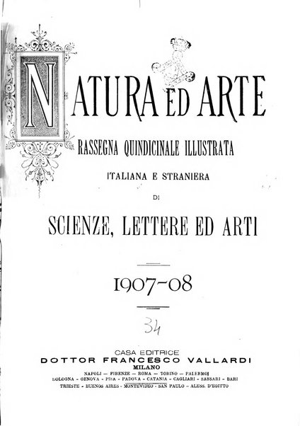 Natura ed arte rivista illustrata quindicinale italiana e straniera di scienze, lettere ed arti