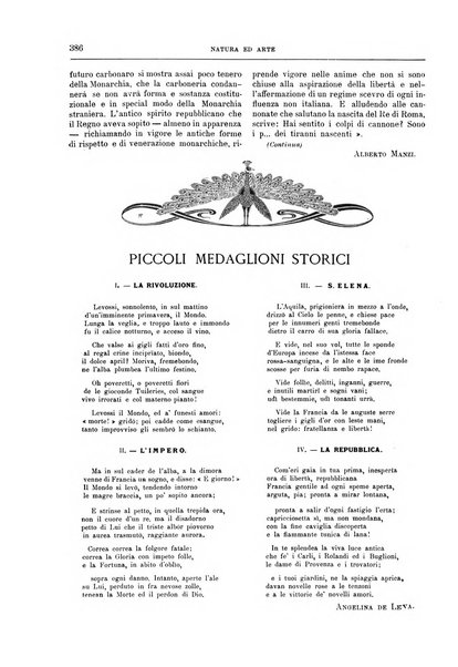 Natura ed arte rivista illustrata quindicinale italiana e straniera di scienze, lettere ed arti