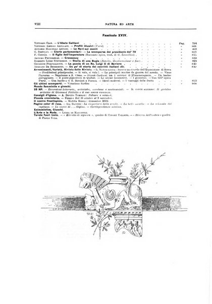 Natura ed arte rivista illustrata quindicinale italiana e straniera di scienze, lettere ed arti