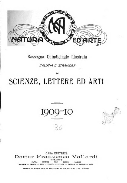 Natura ed arte rivista illustrata quindicinale italiana e straniera di scienze, lettere ed arti