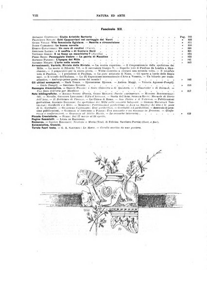 Natura ed arte rivista illustrata quindicinale italiana e straniera di scienze, lettere ed arti