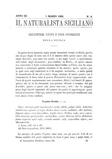 Il naturalista siciliano giornale di scienze naturali