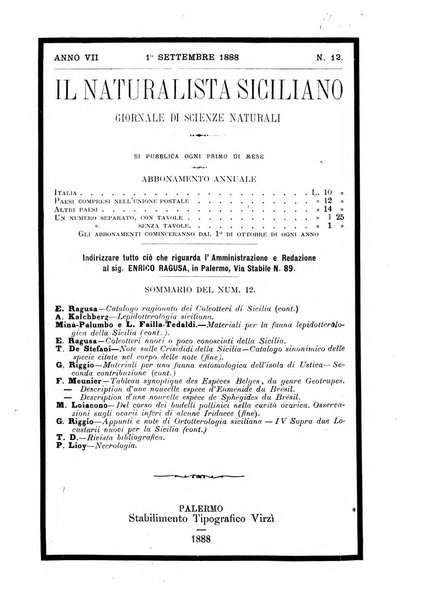 Il naturalista siciliano giornale di scienze naturali