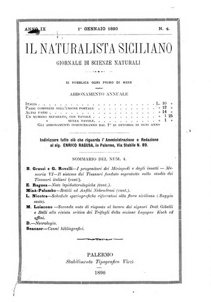 Il naturalista siciliano giornale di scienze naturali