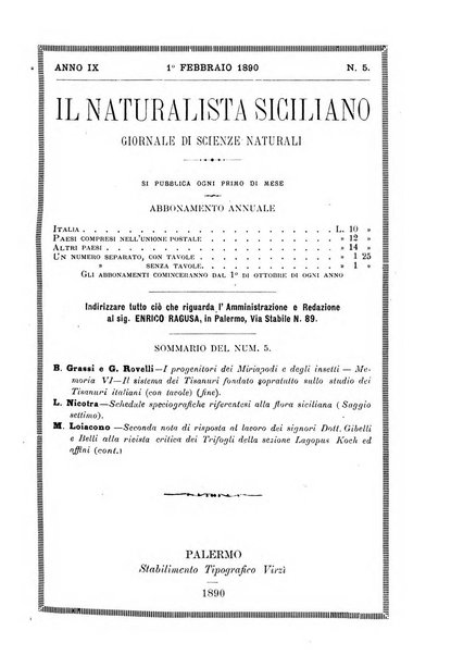 Il naturalista siciliano giornale di scienze naturali