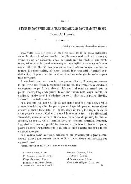 Il naturalista siciliano giornale di scienze naturali