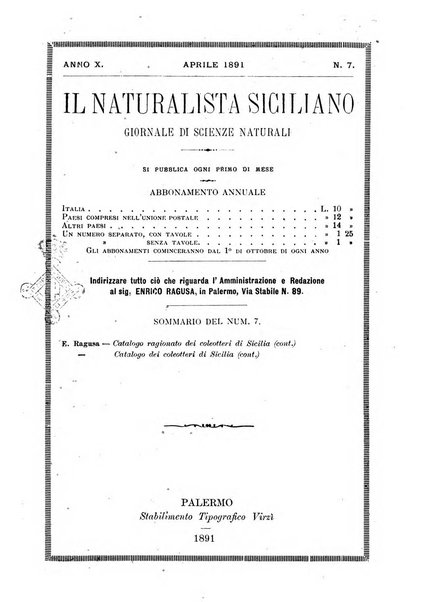 Il naturalista siciliano giornale di scienze naturali