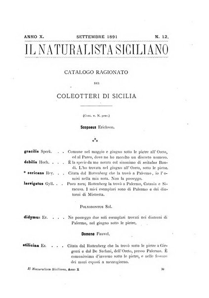 Il naturalista siciliano giornale di scienze naturali